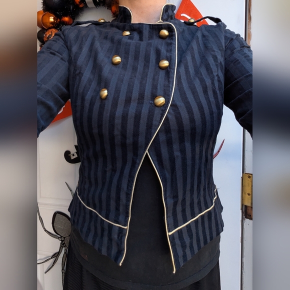 Minimi Jacket Black Striped Double Breasted - Picture 11 of 12
